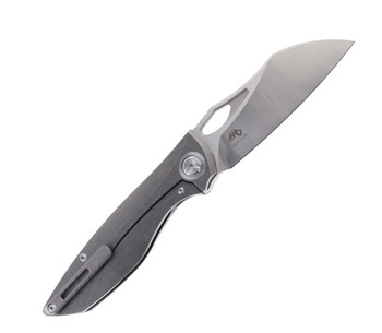 TwoSun Folding Knife Gray Titanium Handle M390 Plain Edge TS270