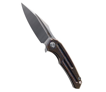 TwoSun Folding Knife Color Titanium Handle M390 Plain Edge TS220-M390-COL