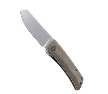 Petrified Fish Front Flipper Folding Knife Khaki Micarta Handle