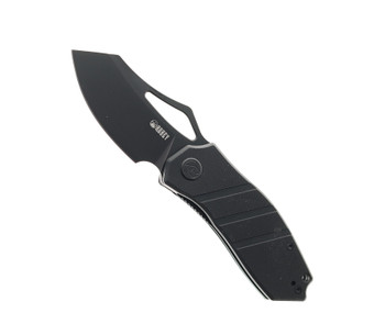 Kubey Ceyx Flipper Folding Knife Black G10 Handle D2 Tanto Point Plain Black Blade KU335D
