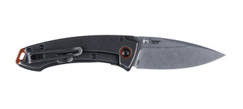 CRKT Tuna Compact Folding Knife Black G10/Stainless Steel Handle 8Cr13MoV Plain Edge Stonewash Finish 2522