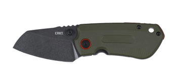 CRKT Overland Compact Folding Knife OD Green G10/Stainless Steel Handle D2 Plain Edge Stonewash Finish 6277