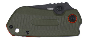 CRKT Overland Compact Folding Knife OD Green G10/Stainless Steel Handle D2 Plain Edge Stonewash Finish 6277