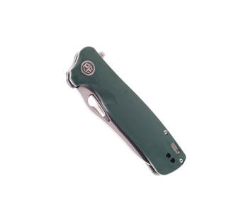 Petrified Fish Bunta Folding Knife Green Micarta Handle D2 Plain Edge Satin Finish PF-868-GR