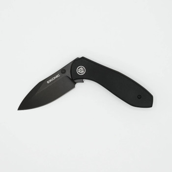 Eikonic Kasador Folding Knife Night Black Canvas Micarta Handle D2 Plain Black Blade BEI-331BB