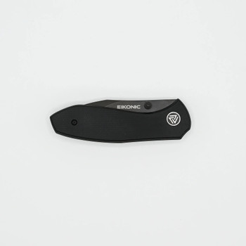 Eikonic Kasador Folding Knife Night Black Canvas Micarta Handle D2 Plain Black Blade BEI-331BB