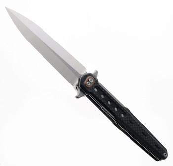 Noc Knives Dicoria Fixed Blade Knife Black G10 Handle 440C Plain Edge Satin Finish DG12-BLK