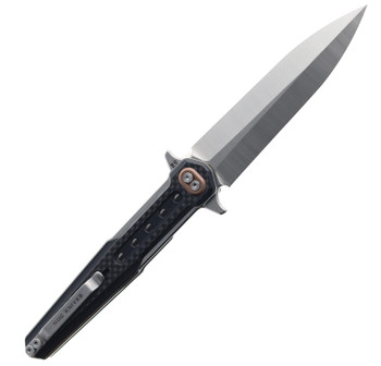 Noc Knives Dicoria Fixed Blade Knife Black G10 Handle 440C Plain Edge Satin Finish DG12-BLK