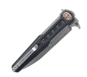 Noc Knives Dicoria Fixed Blade Knife Black G10 Handle 440C Plain Edge Satin Finish DG12-BLK