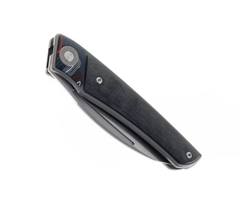 TwoSun Folding Knife Black G10/Carbon Fiber Handle M390 Plain Edge TS344-M390