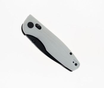 CMB Predator Folding Knife White G10 Handle 14C28N Plain Edge Black Stonewash Finish CMB-08WB