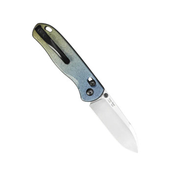Kizer Drop Bear Clutch Lock Folding Knife Color Titanium Handle LC200N Plain Edge Ki3619A3