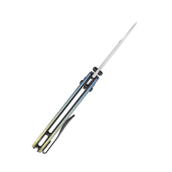 Kizer Drop Bear Clutch Lock Folding Knife Color Titanium Handle LC200N Plain Edge Ki3619A3