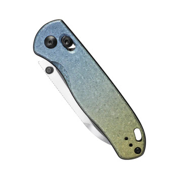 Kizer Drop Bear Clutch Lock Folding Knife Color Titanium Handle LC200N Plain Edge Ki3619A3