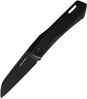 Real Steel Solis Folding Knife Black Titanium Handle N690 Plain