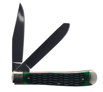 Boker Traditional Series 2.0 Trapper 2 Folding Knife Green Jigged Bone Handle D2 Plain Edge 110831