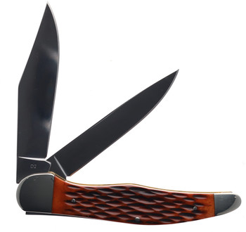 Boker Traditional Series 2.0 Folding Knife Hunter 2 Blade Brown Jigged Bone Handle D2 Plain Edge 110836