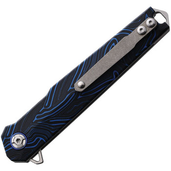 Rough Ryder Reserve Folding Knife Black/Blue G10 Handle D2 Tanto Plain Edge Satin Finish RRR028
