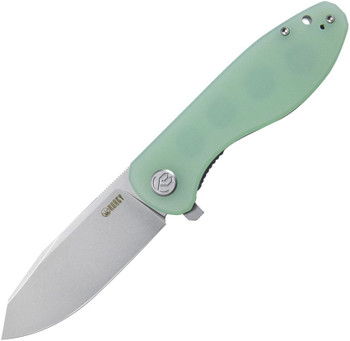 Kubey Master Chief Linerlock Folding Knife Jade G10 Handle AUS10