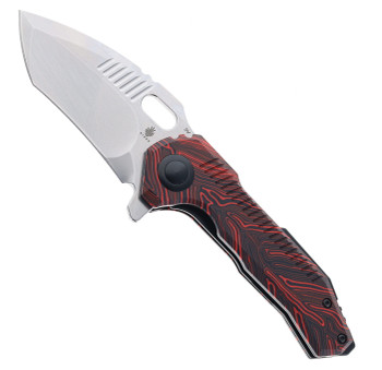 Exclusive Kizer EXTRA Mini Paragon Folding Knife Black/Red Damascus G10 Handle 3V Tanto Plain Edge Stonewashed Finish V3600E Exclusive Kizer EXTRA Mini Paragon Folding Knife Black/Red Damascus G10 Handle 3V Tanto Plain Edge Stonewashed Finish V3600E