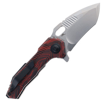 Exclusive Kizer EXTRA Mini Paragon Folding Knife Black/Red Damascus G10 Handle 3V Tanto Plain Edge Stonewashed Finish V3600E Exclusive Kizer EXTRA Mini Paragon Folding Knife Black/Red Damascus G10 Handle 3V Tanto Plain Edge Stonewashed Finish V3600E
