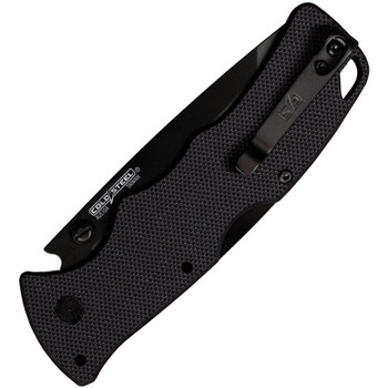 Cold Steel Verdict Lockback Folding Knife Black G10 Handle AUS10-A Tanto Plain Black Blade FLC3T10A