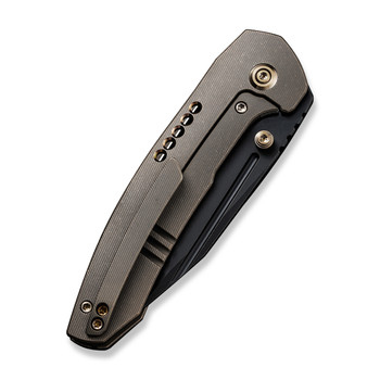 WE Trogon Folding Knife Bronze Titanium Handle 20CV Plain Edge Black Stonewash Finish WE22002-2 WE Trogon Folding Knife Bronze Titanium Handle 20CV Plain Edge Black Stonewash Finish WE22002-2