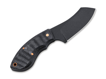 Boker Rhino Fixed Blade Knife Black Micarta Handle D2 Plain Black Blade 02BO085