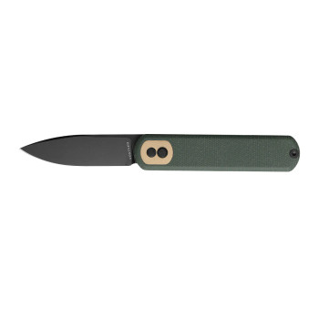 Vosteed Corgi Flipper Button Lock Pocket Knife Green Micarta Handle 14C28N Black Stonewashed CG3SVM1 Vosteed Corgi Flipper Button Lock Pocket Knife Green Micarta Handle 14C28N Black Stonewashed CG3SVM1