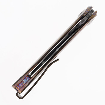 TwoSun Dagger Folding Knife Color Titanium Handle M390 Plain Edge TS307-COL