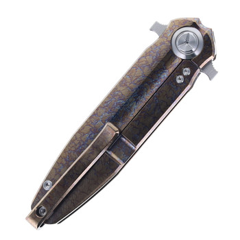 TwoSun Dagger Folding Knife Color Titanium Handle M390 Plain Edge TS307-COL