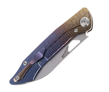 TwoSun Folding Knife Color Titanium Handle 14C28N Plain Edge TS279-COL