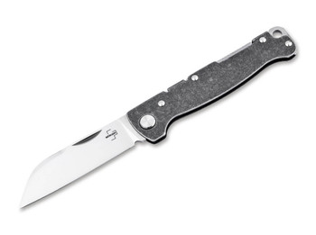 Boker Atlas Backlock Folding Knife Black Steel Handle D2 Sheepsfoot Plain Edge 01BO867