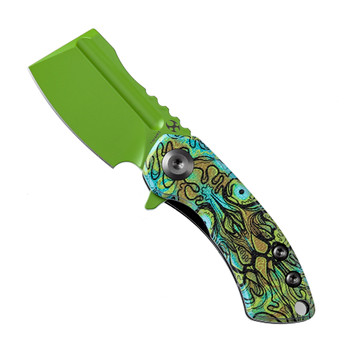 Kansept Mini Korvid Folding Knife Undead Print Green G10 Handle
