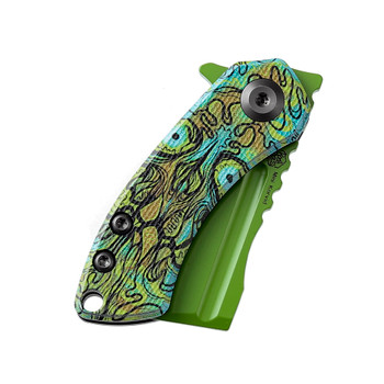 Kansept Mini Korvid Folding Knife Undead Print Green G10 Handle 154CM Plain Green Blade T3030B2