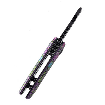 Kansept Mini Korvid Folding Knife Undead Print Purple G10 Handle 154CM Plain Edge Black Stonewash Finish T3030B3