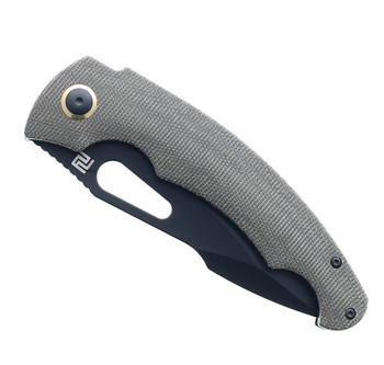 Artisan Cutlery 1860P-BODG Folding Knife OD Green Micarta Handle AR-RPM9 Drop Point Plain Black Blade