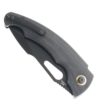 Artisan Cutlery 1860P-BMBK Folding Knife Black Micarta Handle AR-RPM9 Drop Point Plain Black Blade