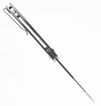 CJRB Ekko Button Lock Folding Knife Steel Handle AR-RPM9 Drop Point Plain Edge Stonewash Finish J1929B-ST