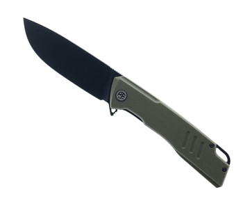 Petrified Fish Loco Flipper Pocket Knife Green G10 Handle D2 Plain Edge Black Stonewash Finish B02-GRDW Petrified Fish Loco Flipper Pocket Knife Green G10 Handle D2 Plain Edge Black Stonewash Finish B02-GRDW