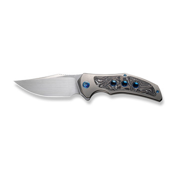 WE Magnetron Folding Knife Gray/Black/Blue Titanium/Aluminum Foil Carbon Fiber Handle 20CV Clip Point Plain Edge Hand Rubbed Satin Finish WE18058-1 WE Magnetron Folding Knife Gray/Black/Blue Titanium/Aluminum Foil Carbon Fiber Handle 20CV Clip Point Plain Edge Hand Rubbed Satin Finish WE18058-1