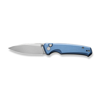 Civivi Altus Button Lock Folding Knife Blue Aluminum Handle Nitro-V Drop Point Plain Edge Stonewash Finish C20076-6
