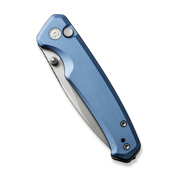 Civivi Altus Button Lock Folding Knife Blue Aluminum Handle Nitro-V Drop Point Plain Edge Stonewash Finish C20076-6