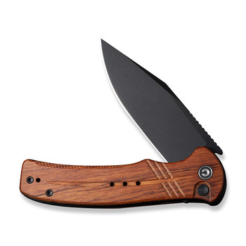 Civivi Cogent Button Lock Folding Knife Guibourtia Wood Handle 14C28N Clip Point Plain Edge Black Stonewash Finish C20038D-8 Civivi Cogent Button Lock Folding Knife Guibourtia Wood Handle 14C28N Clip Point Plain Edge Black Stonewash Finish C20038D-8