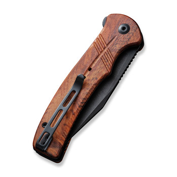 Civivi Cogent Button Lock Folding Knife Guibourtia Wood Handle 14C28N Clip Point Plain Edge Black Stonewash Finish C20038D-8 Civivi Cogent Button Lock Folding Knife Guibourtia Wood Handle 14C28N Clip Point Plain Edge Black Stonewash Finish C20038D-8