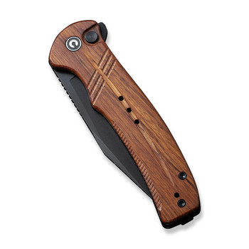 Civivi Cogent Button Lock Folding Knife Guibourtia Wood Handle 14C28N Clip Point Plain Edge Black Stonewash Finish C20038D-8 Civivi Cogent Button Lock Folding Knife Guibourtia Wood Handle 14C28N Clip Point Plain Edge Black Stonewash Finish C20038D-8