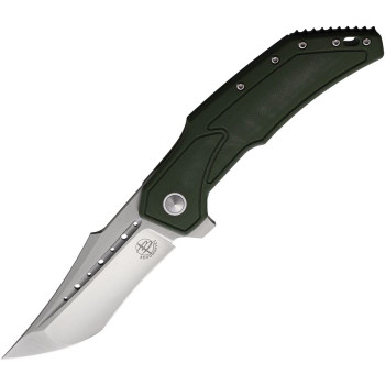 Begg Knives Astio Folding Knife OD Green G10 Handle Tanto Plain Edge BG007
