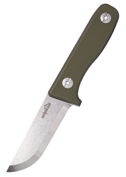 Schnitzel DU Childrens Fixed Blade Knife OD Green G10 Handle 14C28N Plain Edge SNL-02G