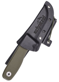 Schnitzel DU Childrens Fixed Blade Knife OD Green G10 Handle 14C28N Plain Edge SNL-02G