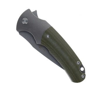 TwoSun Folding Knife Green Titanium/Micarta Handle D2 Clip Point Plain Edge TS286-D2